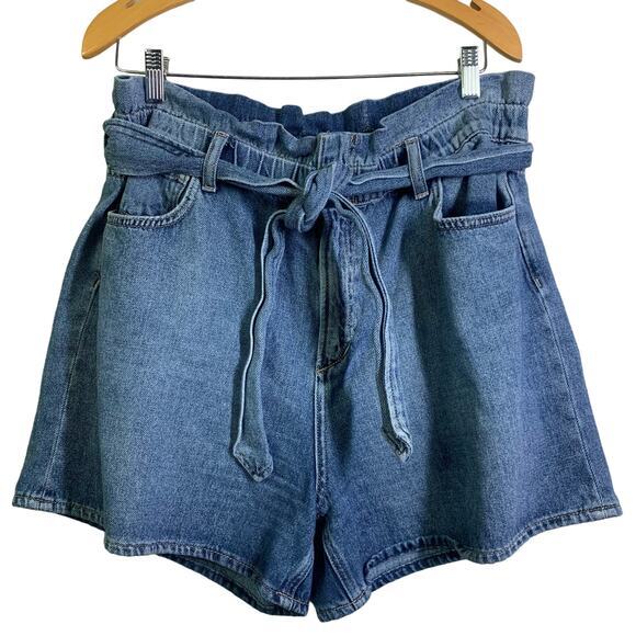 JOE'S JEANS Shorts 32 Paper Bag High‎ Rise Elastic Waist Soft Denim Zip Fly - Picture 1 of 12